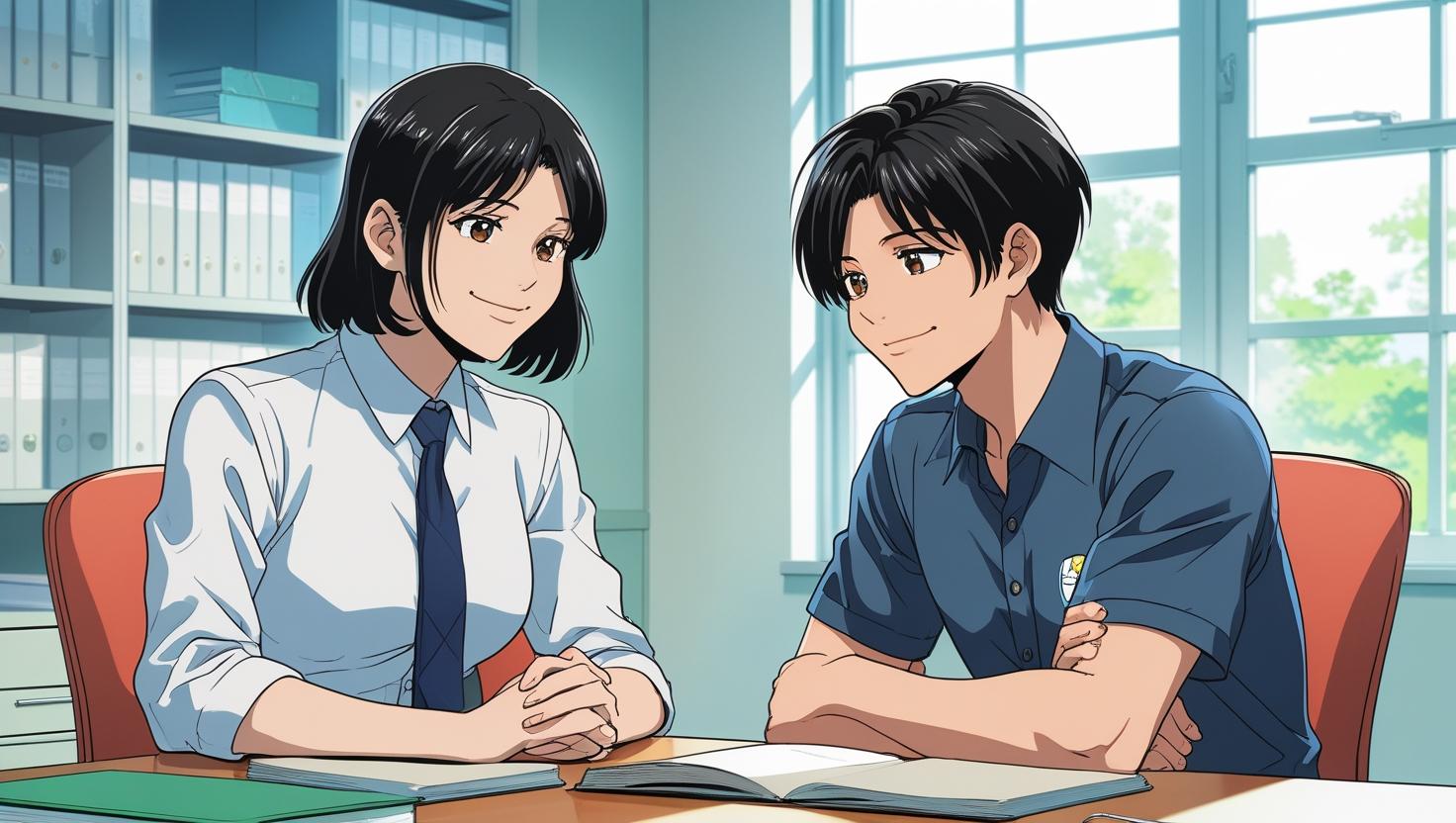 個別相談　高校　中学生　アニメ風